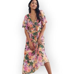 Nobody's Child Clementine Midi Dress Women's Size 10 Multi Color Floral